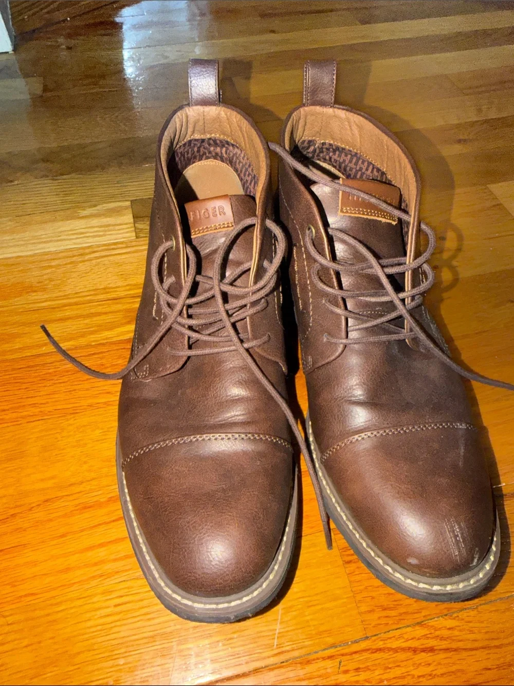 Tommy Hilfiger Men's Brown Leather Chukka Boots